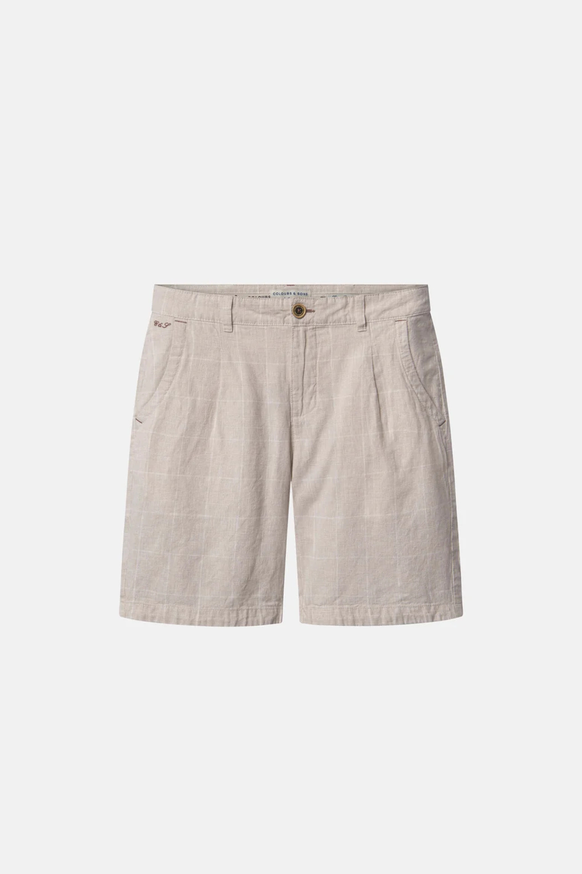 Linen Blend Tent Check Shorts
