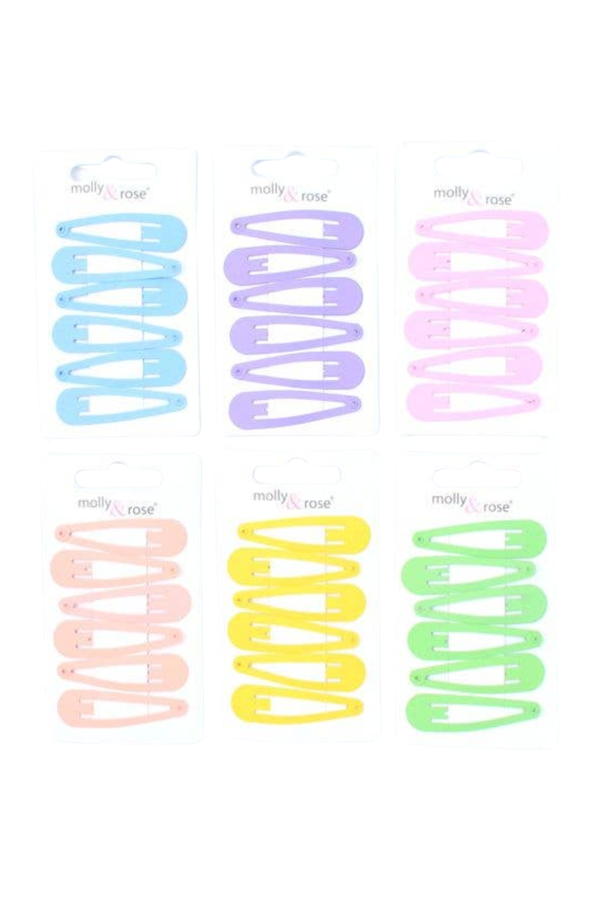 6 Pastel Colour Hair Clips