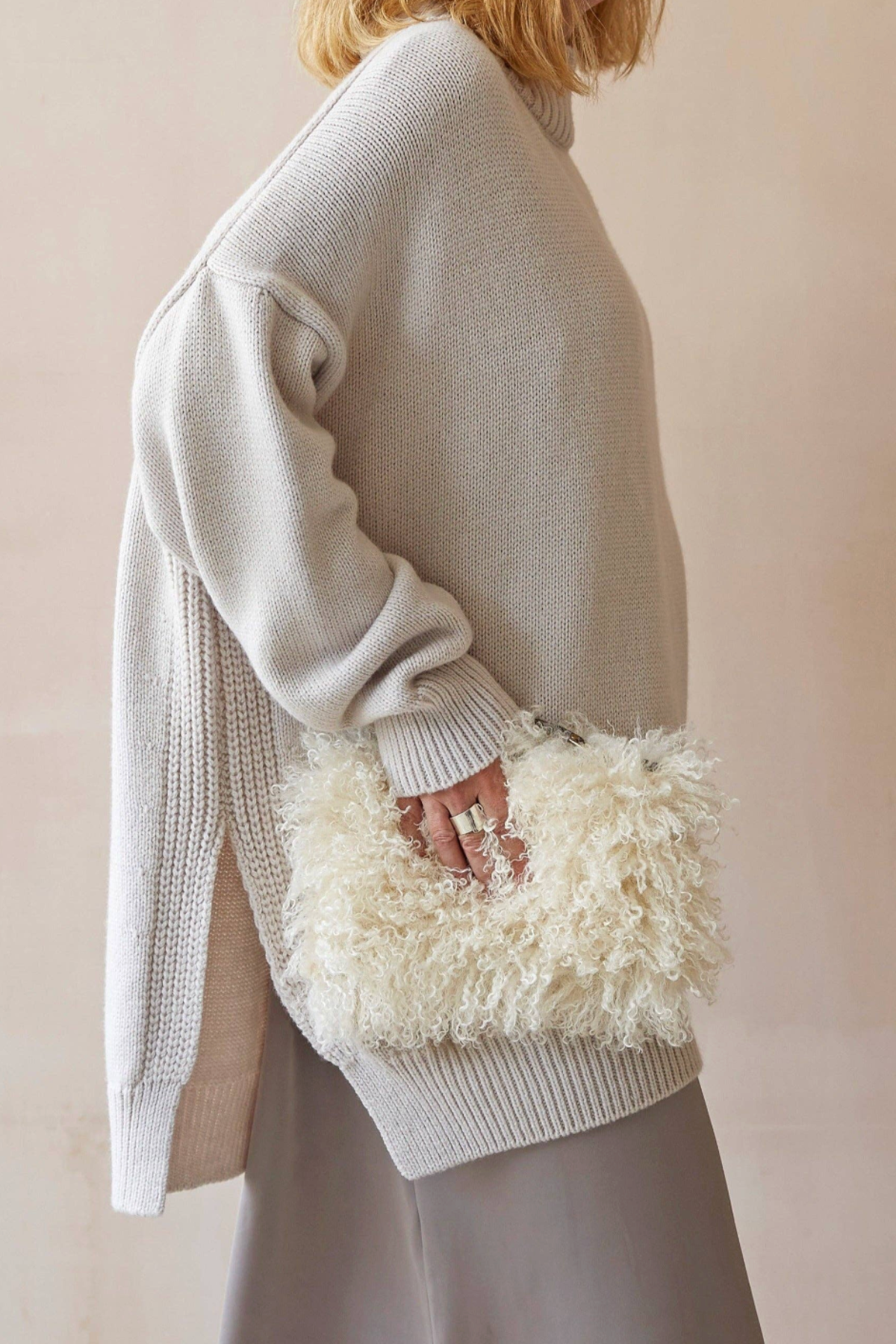 Small Pouch Bag | Afghan | Cream