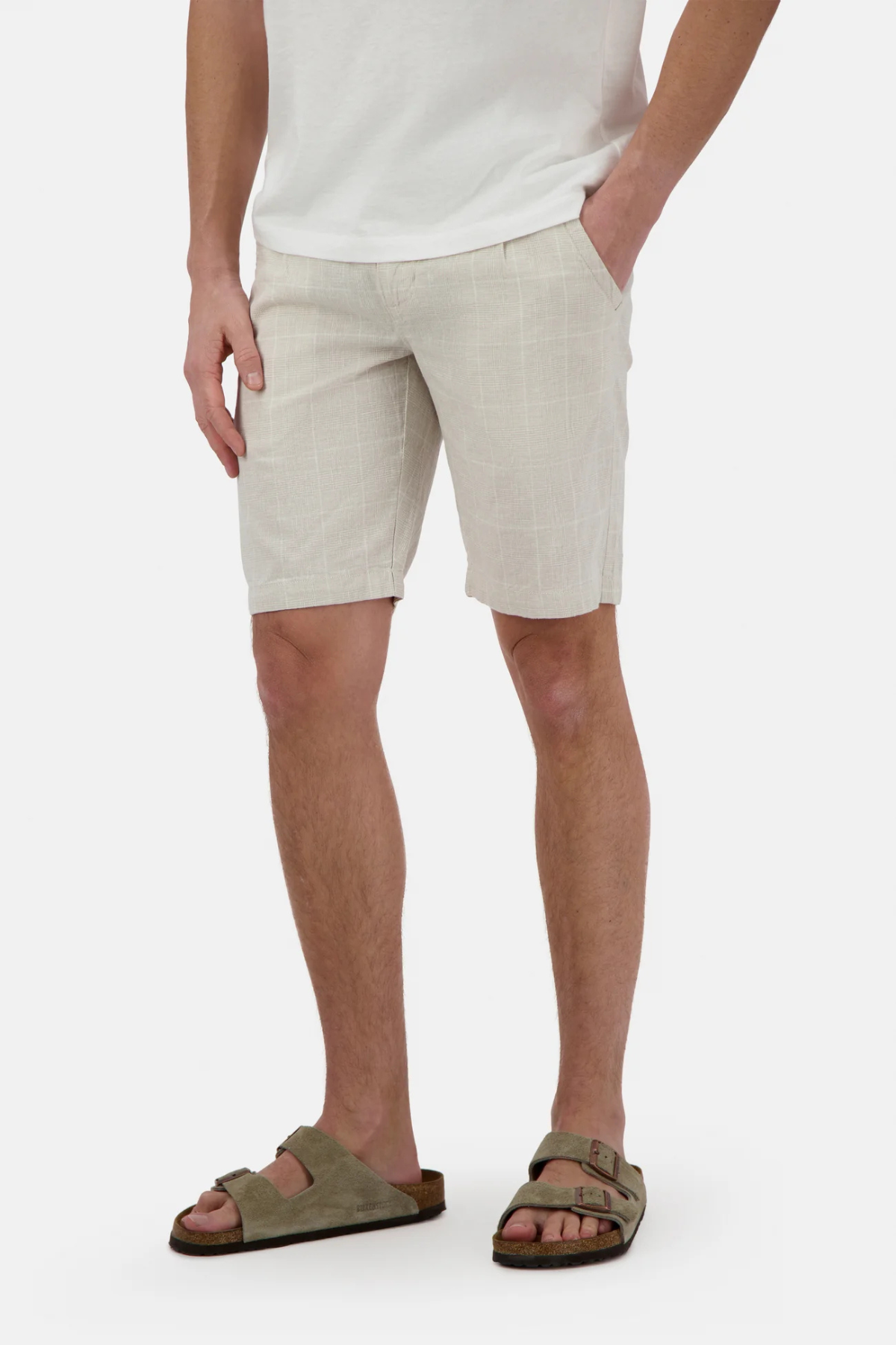 Linen Blend Tent Check Shorts