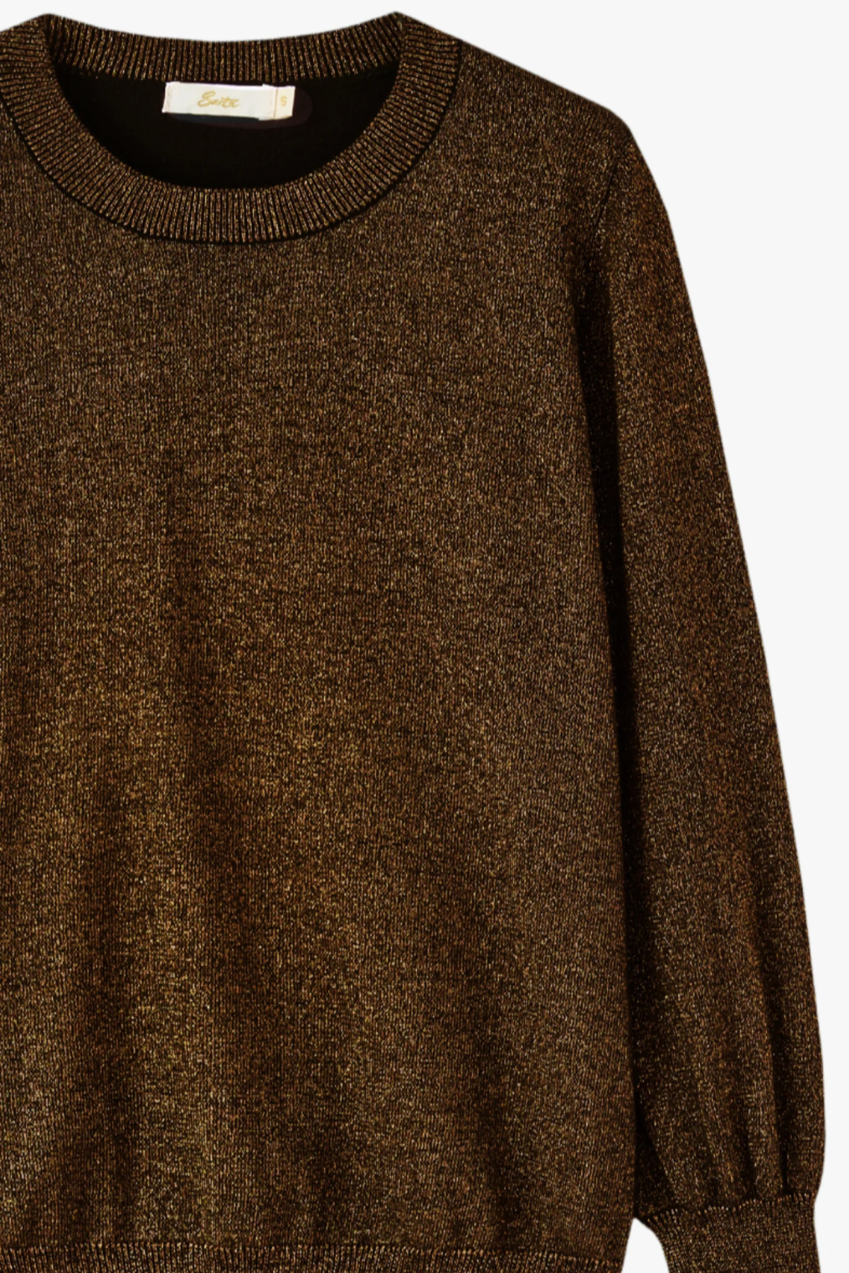 Penny Balloon Sleeve Jumper - Bronze, Glitter