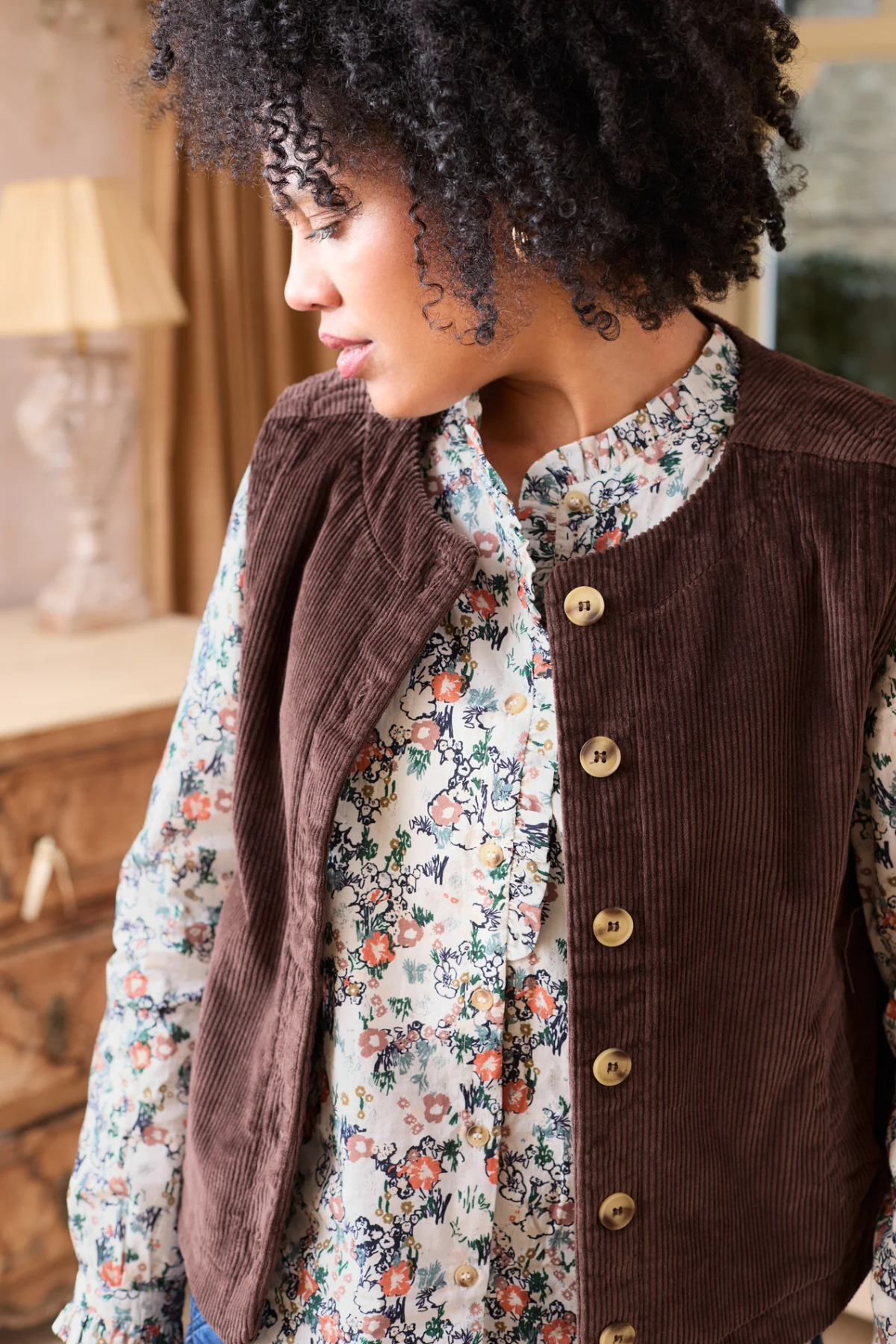 Chocolate Cord Gilet