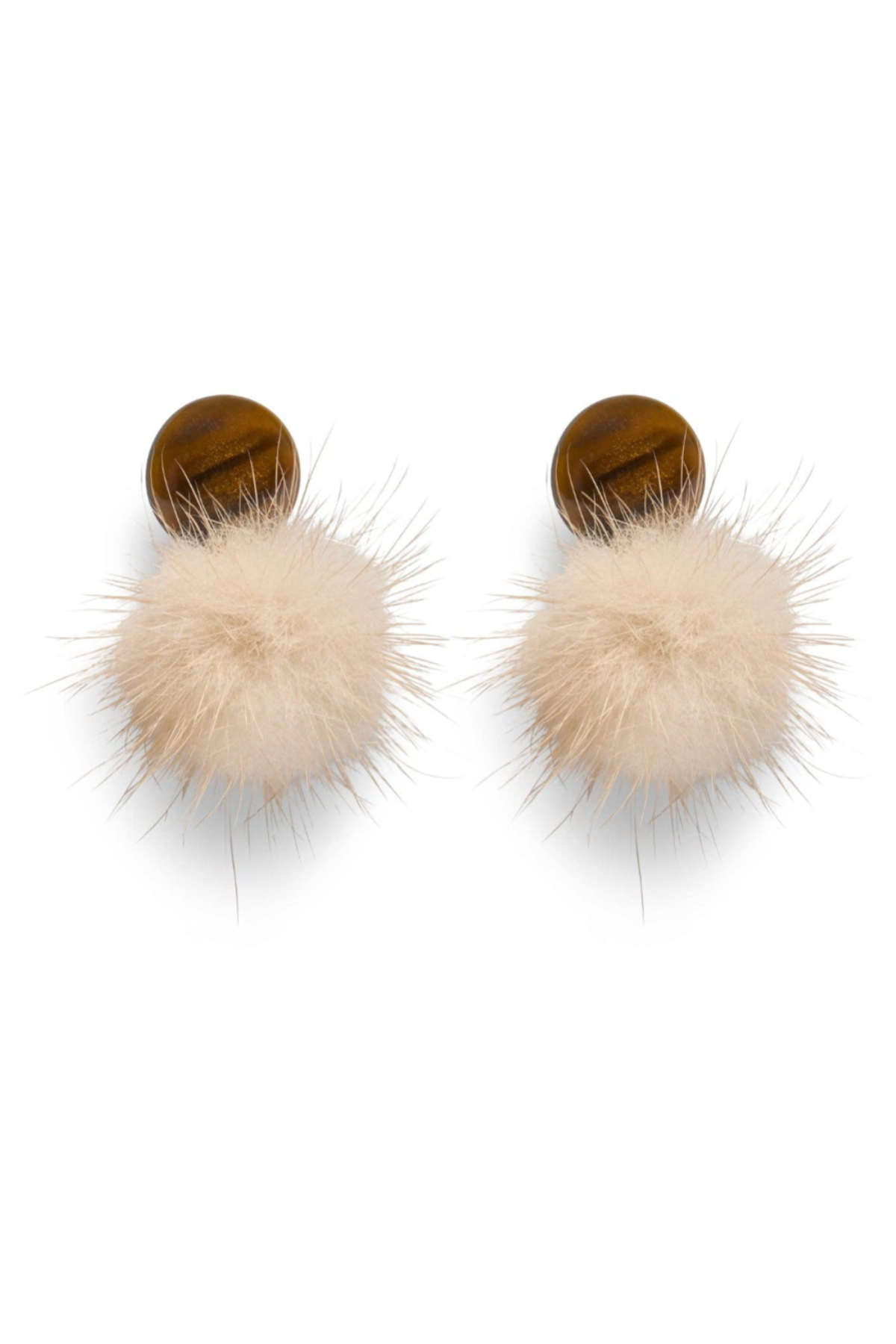 BATTLE Fluffy Stud Earrings | Caramel