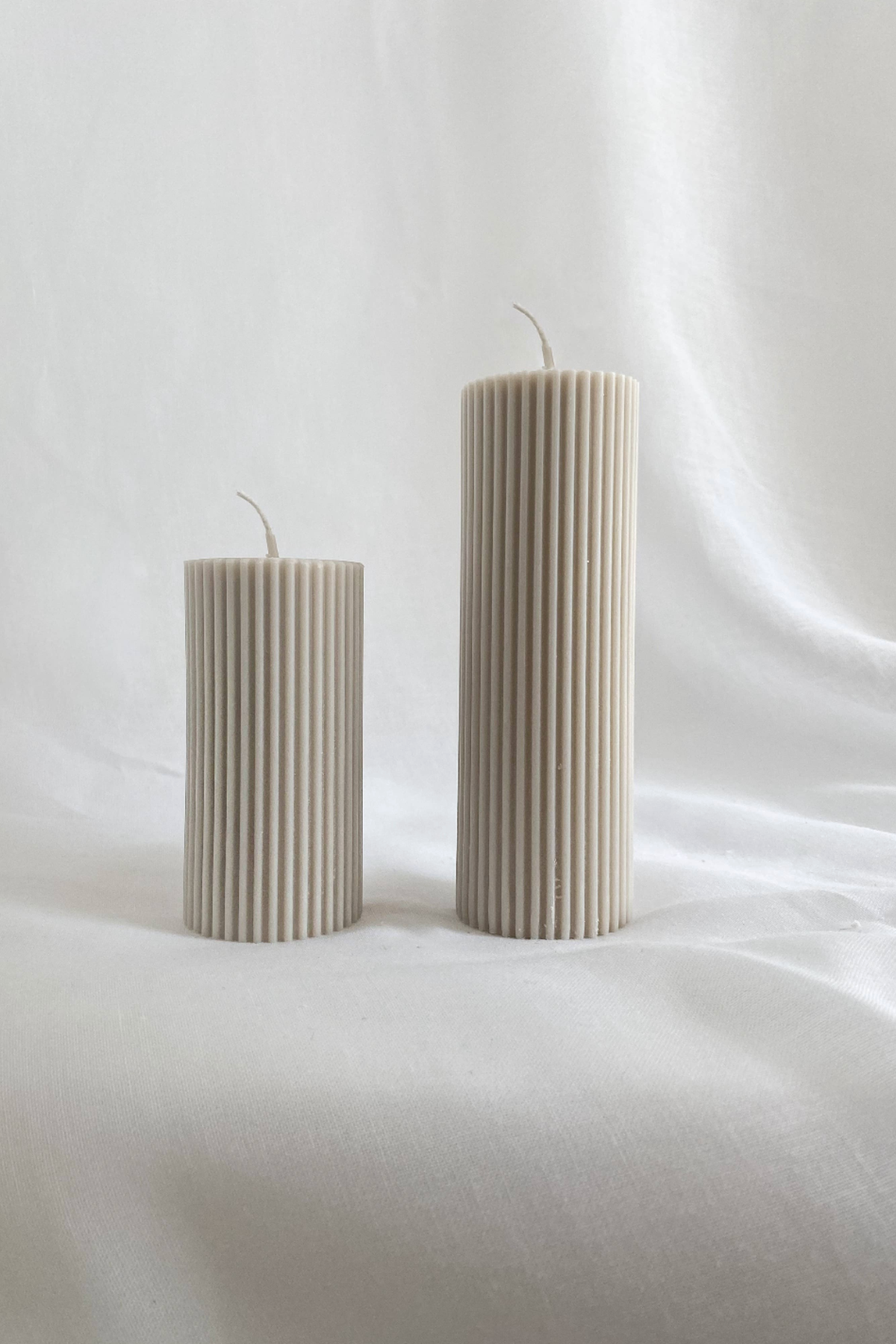 Small | Scented - Ribbed Vegan - Pillar Candle