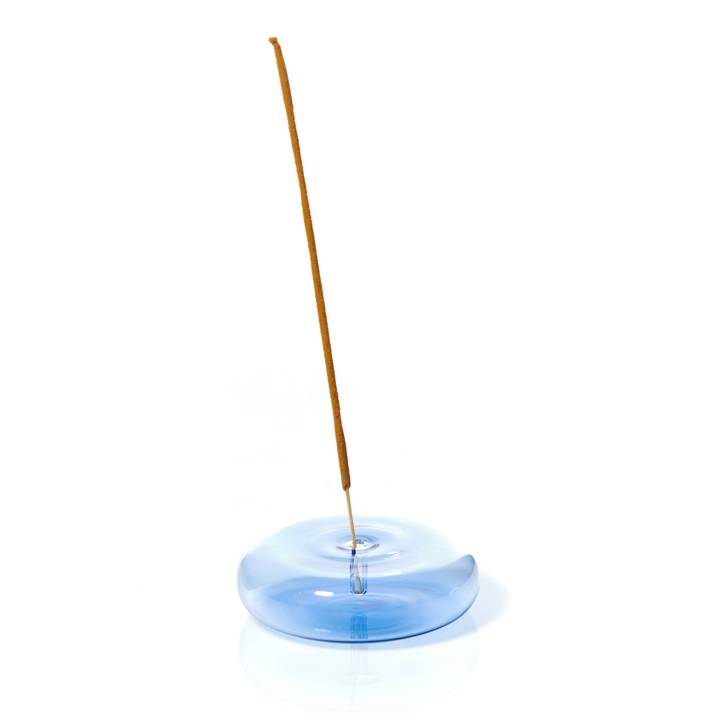 Hand Blown Glass Incense Holder - Blue