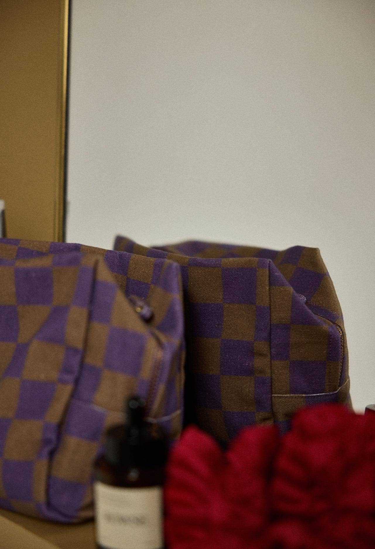 Gabrielle X Horty Toiletry Bag purple check