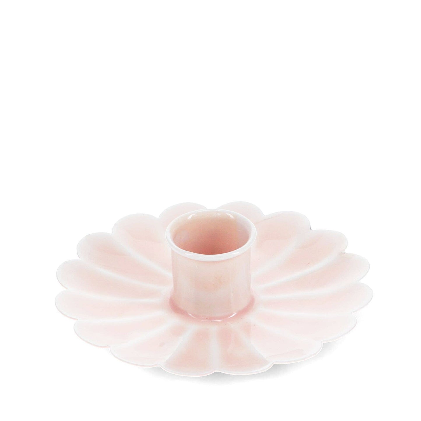 Rex London UK - Enamel Flat Flower Candle Holder - Soft Pink