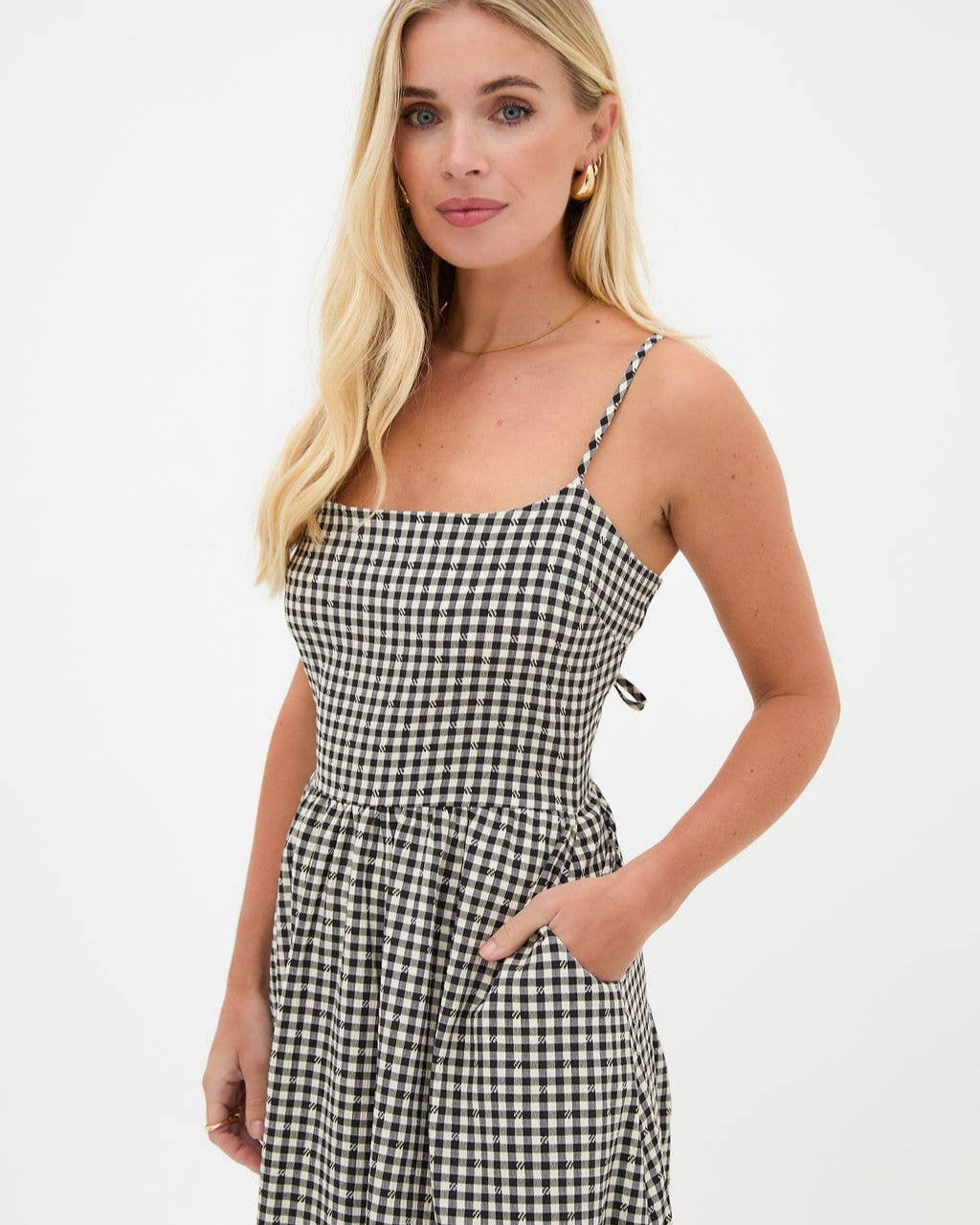 Rose Gingham Midi Dress
