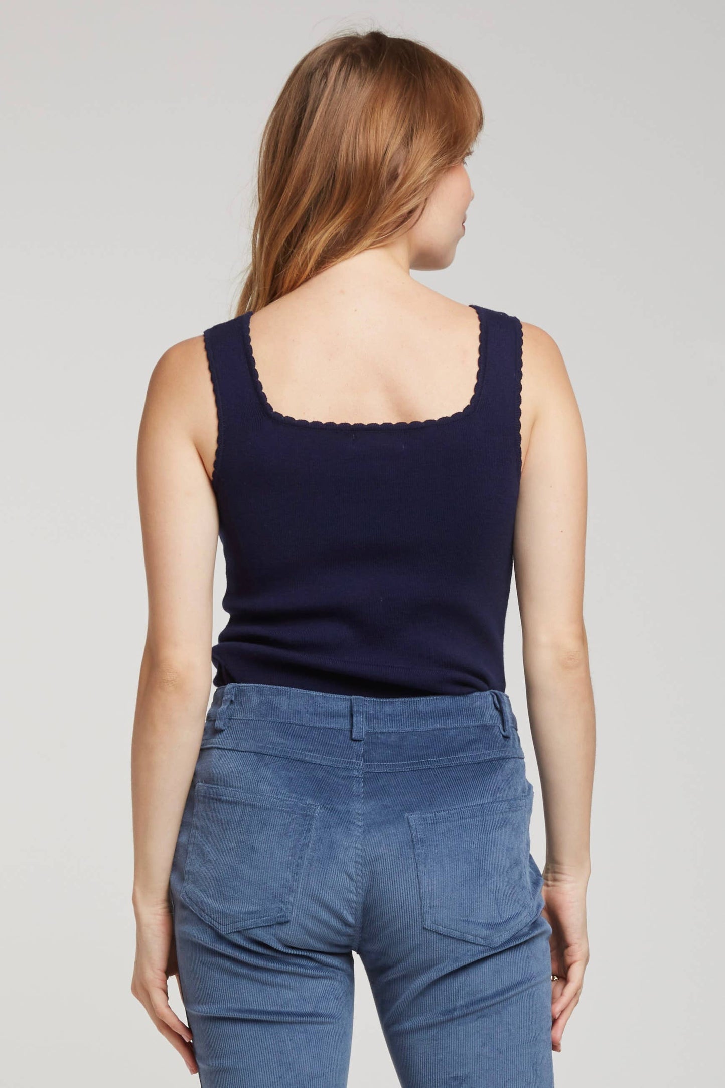 Scalloped Knit Tank Top