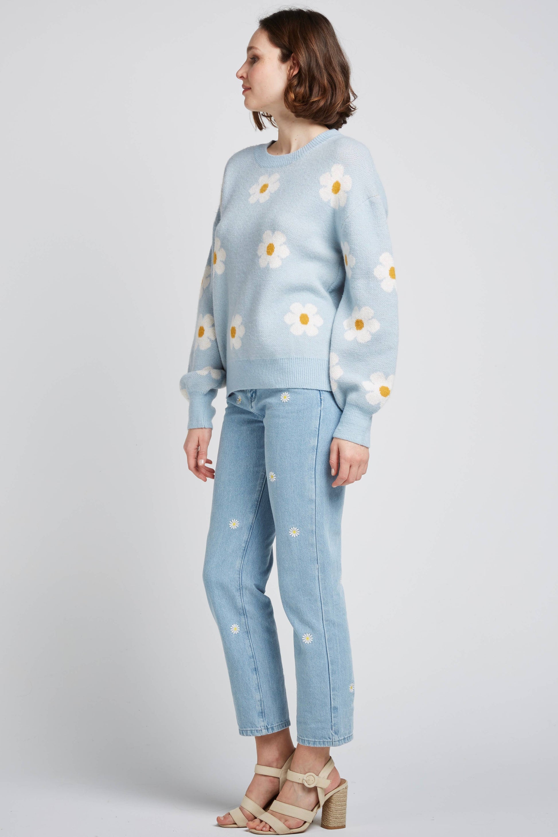 BIRKIN - Embroidered Daisies Jeans