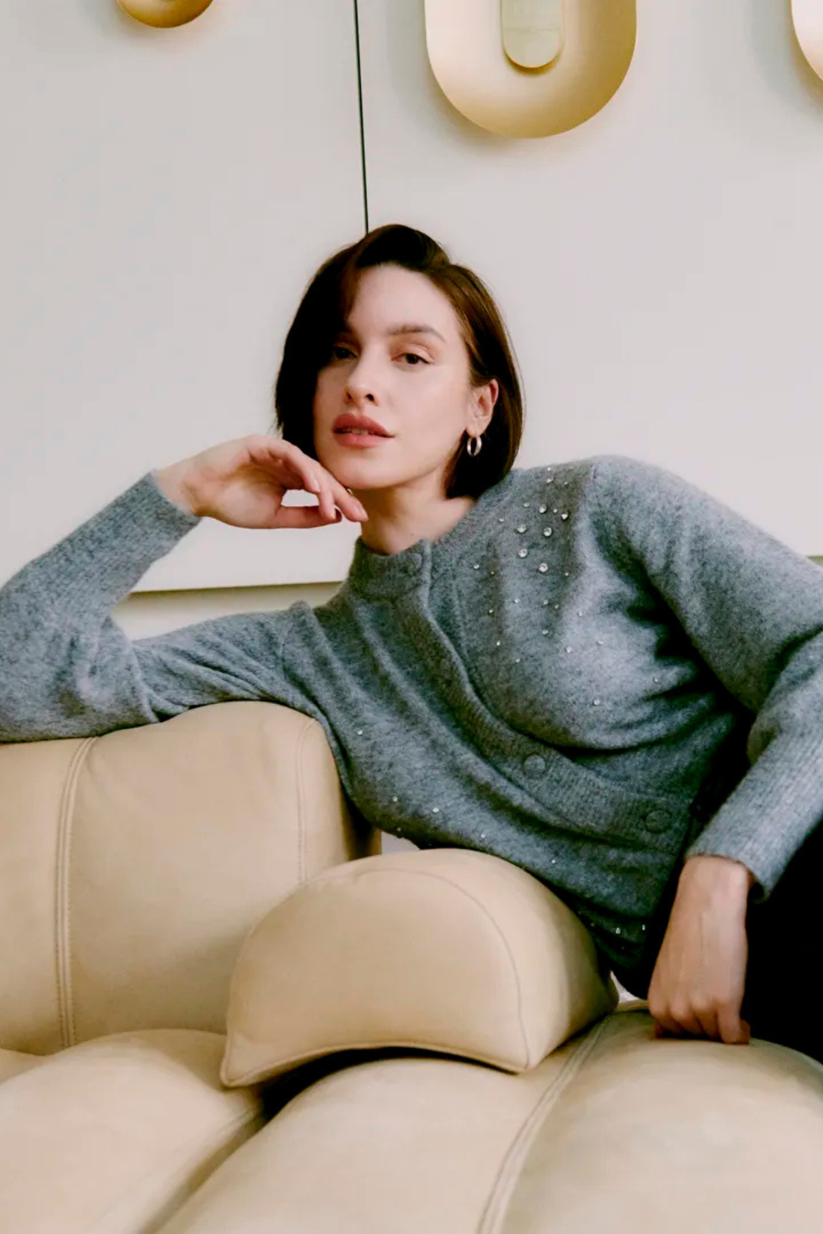 BYOMEA Rhinestone Cardigan