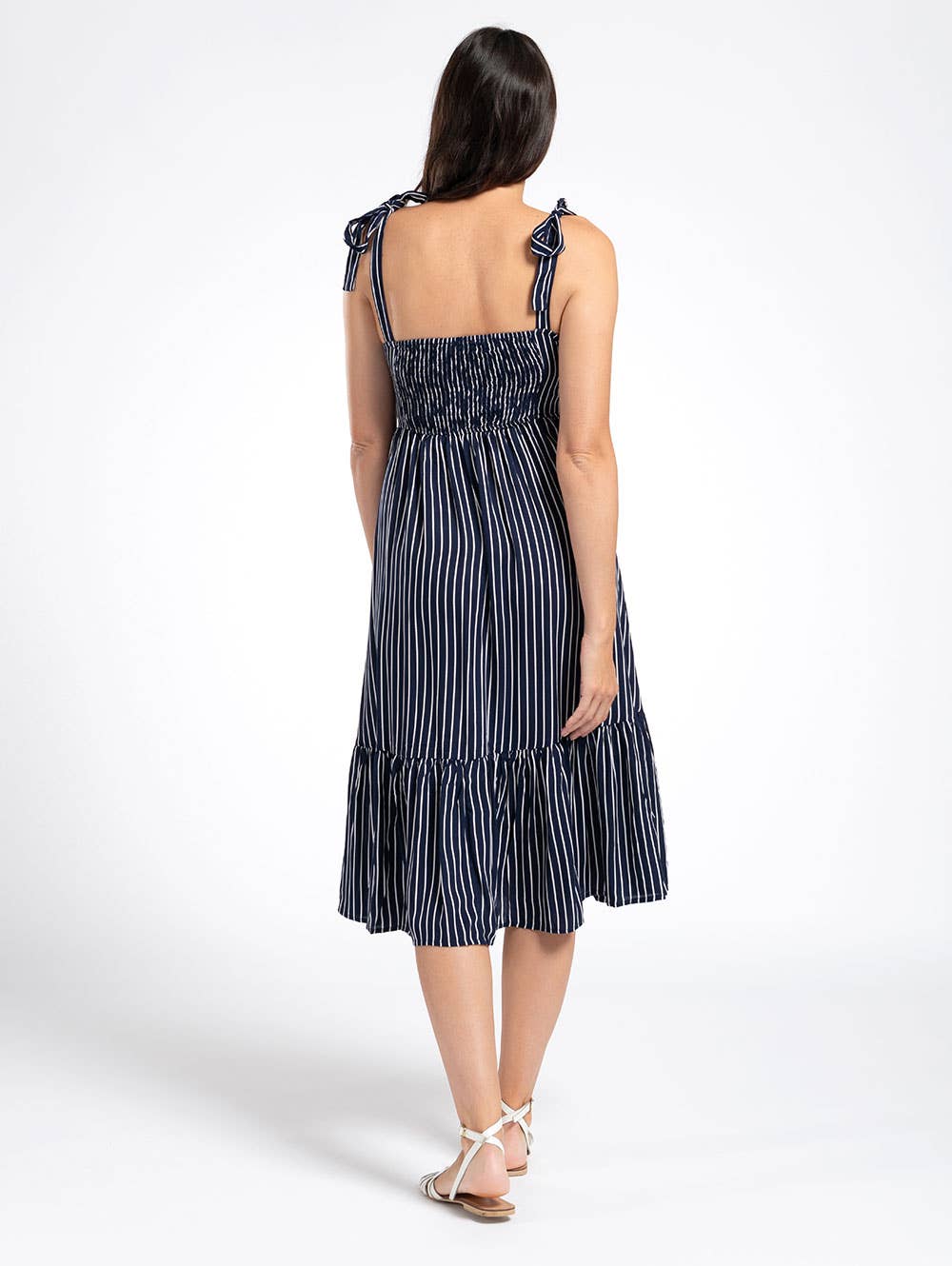 Pentlebay Clothing - Strappy Sundress in Navy Stripe
