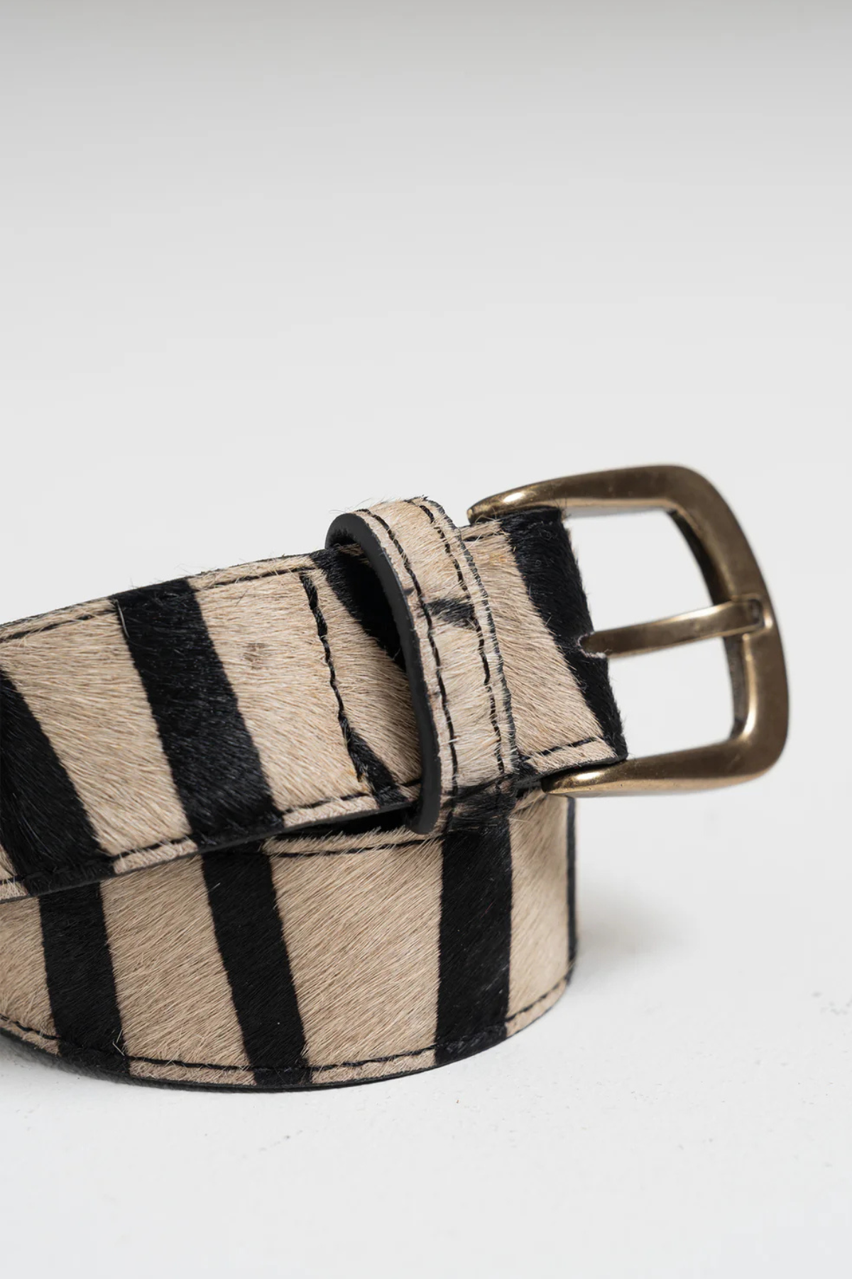 Ponyhide Belt - Zebra Print