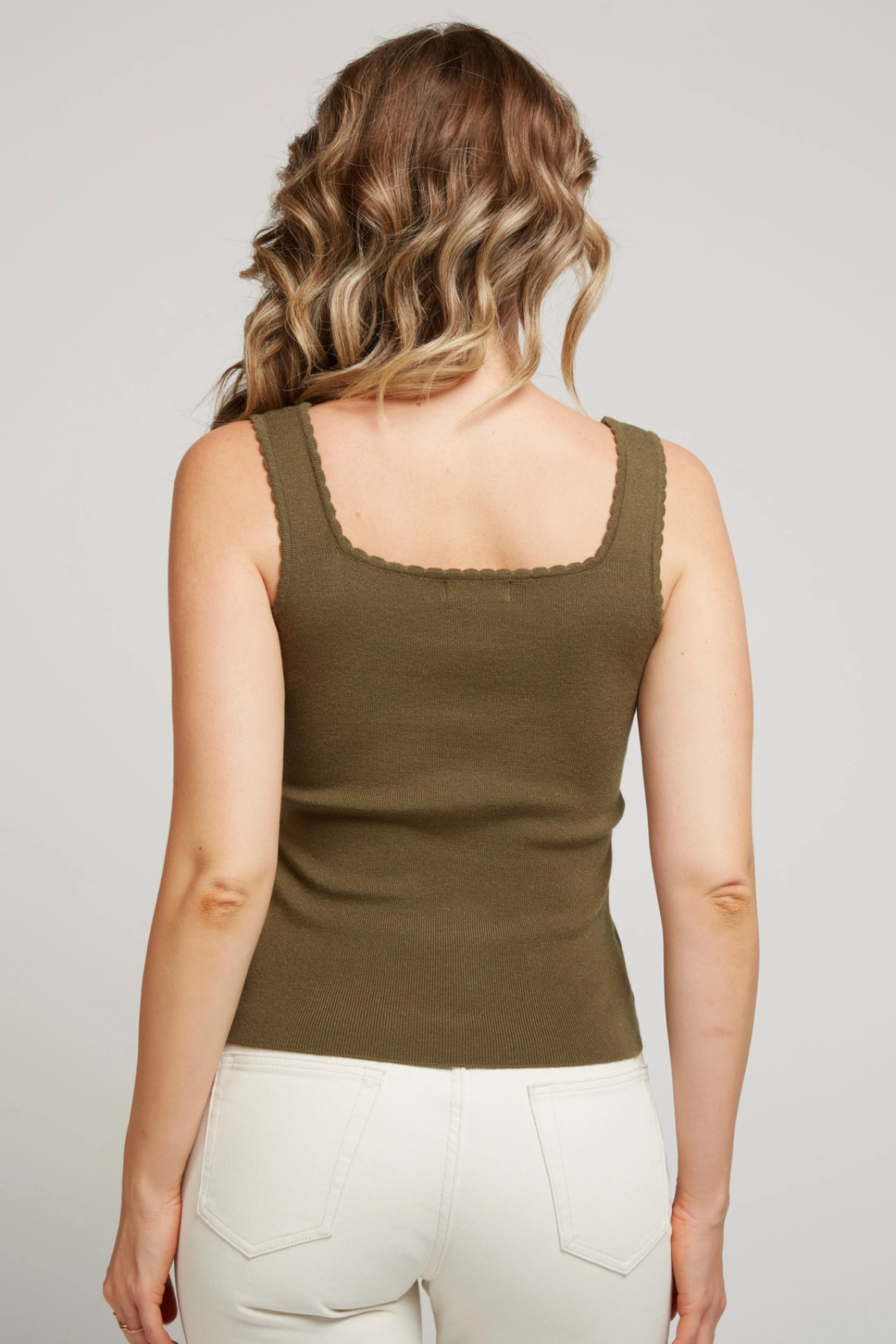 Scalloped Knit Tank Top