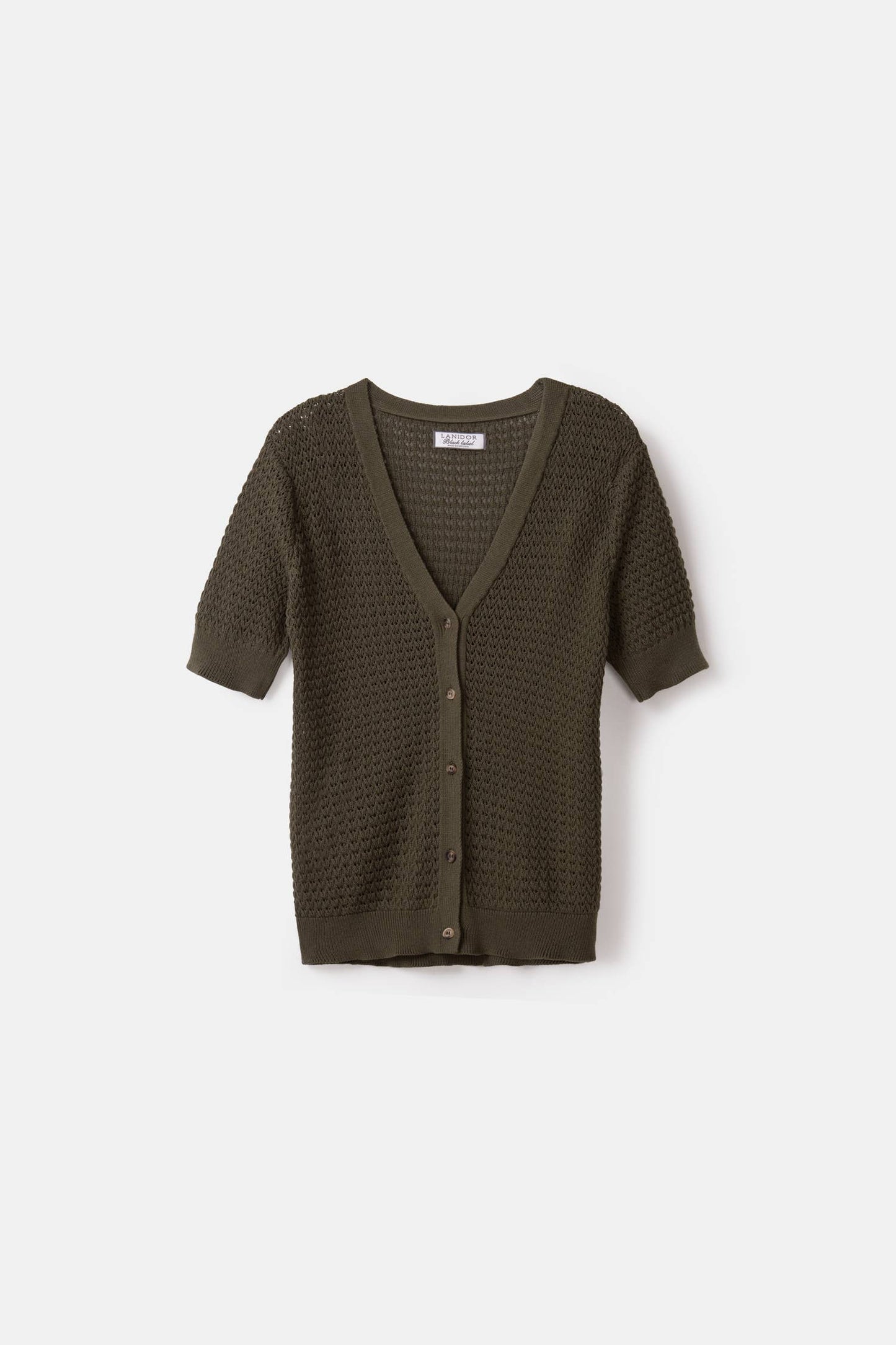 Short Sleeve Structured Knit Cardigan