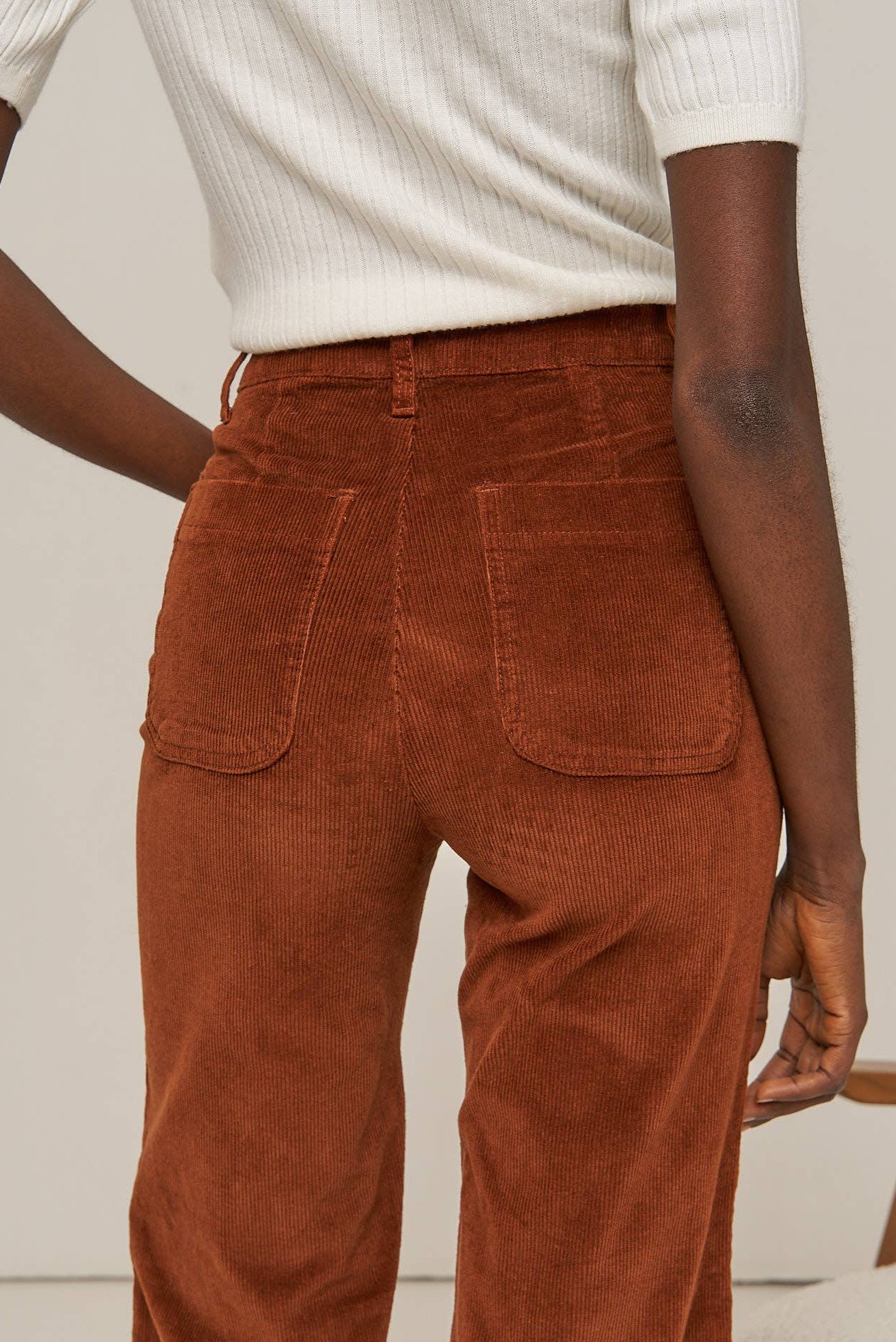 VALENTINA velvet corduroy wide pants