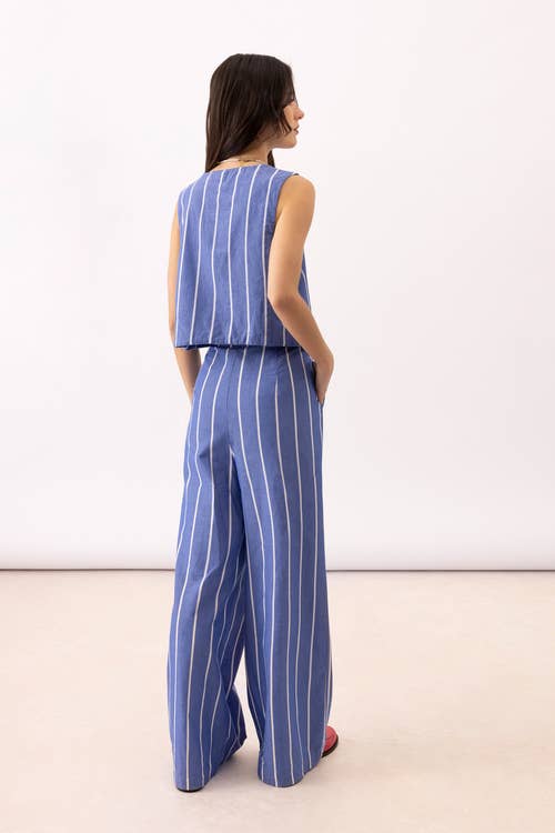 Striped Wide-Legged Pants