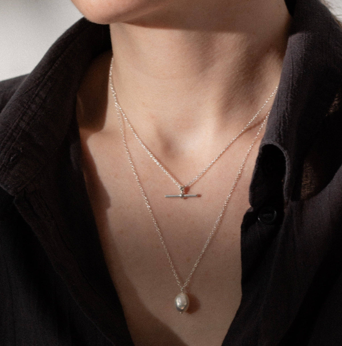 Silver T-bar Necklace