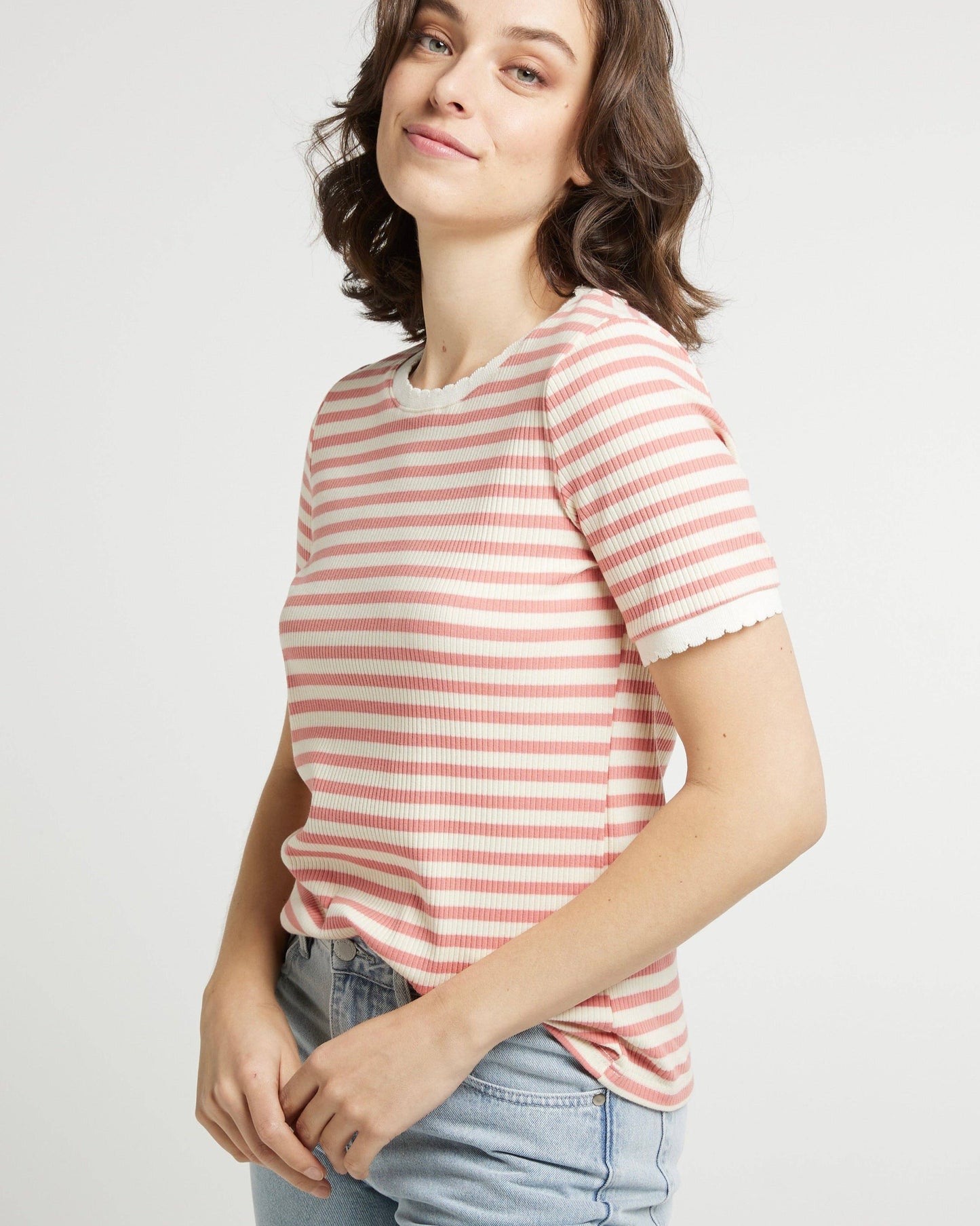TIMEO Striped Cotton T-Shirt