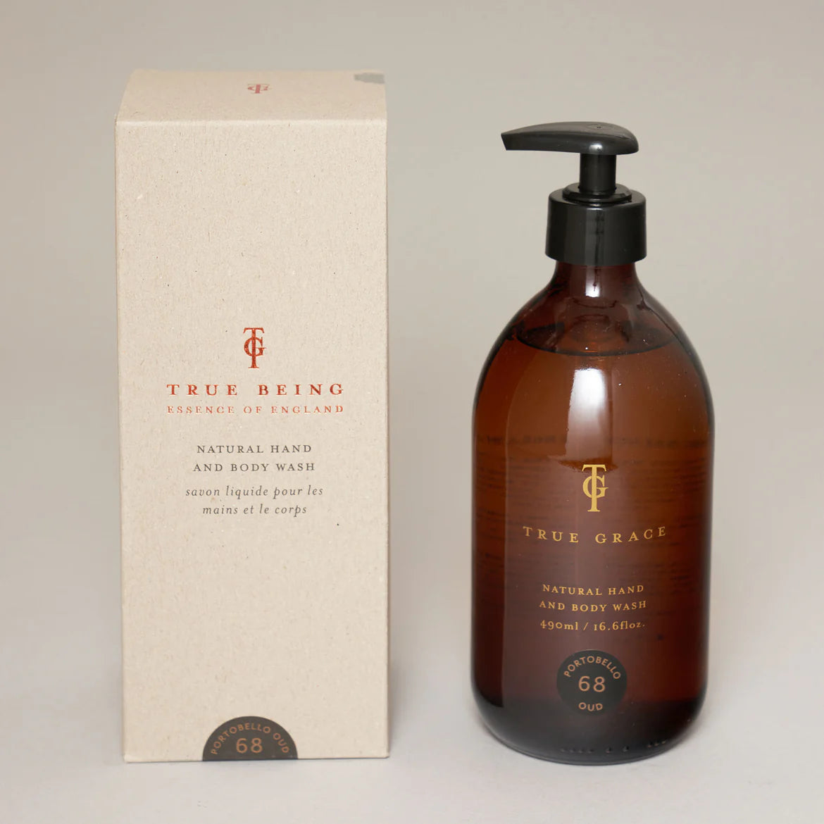 Natural Hand & Body Wash -Portobello Oud - 490ml