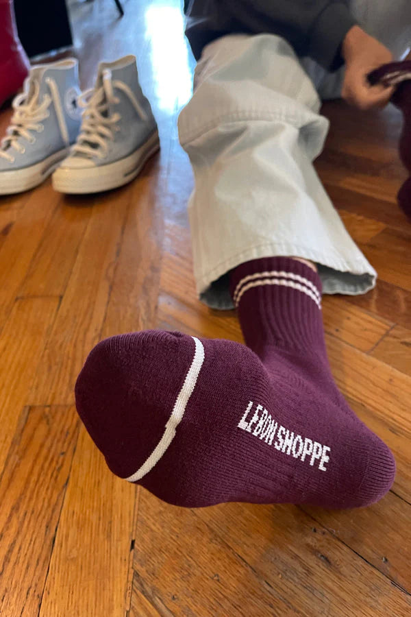 Extended Boyfriend Socks - Maroon