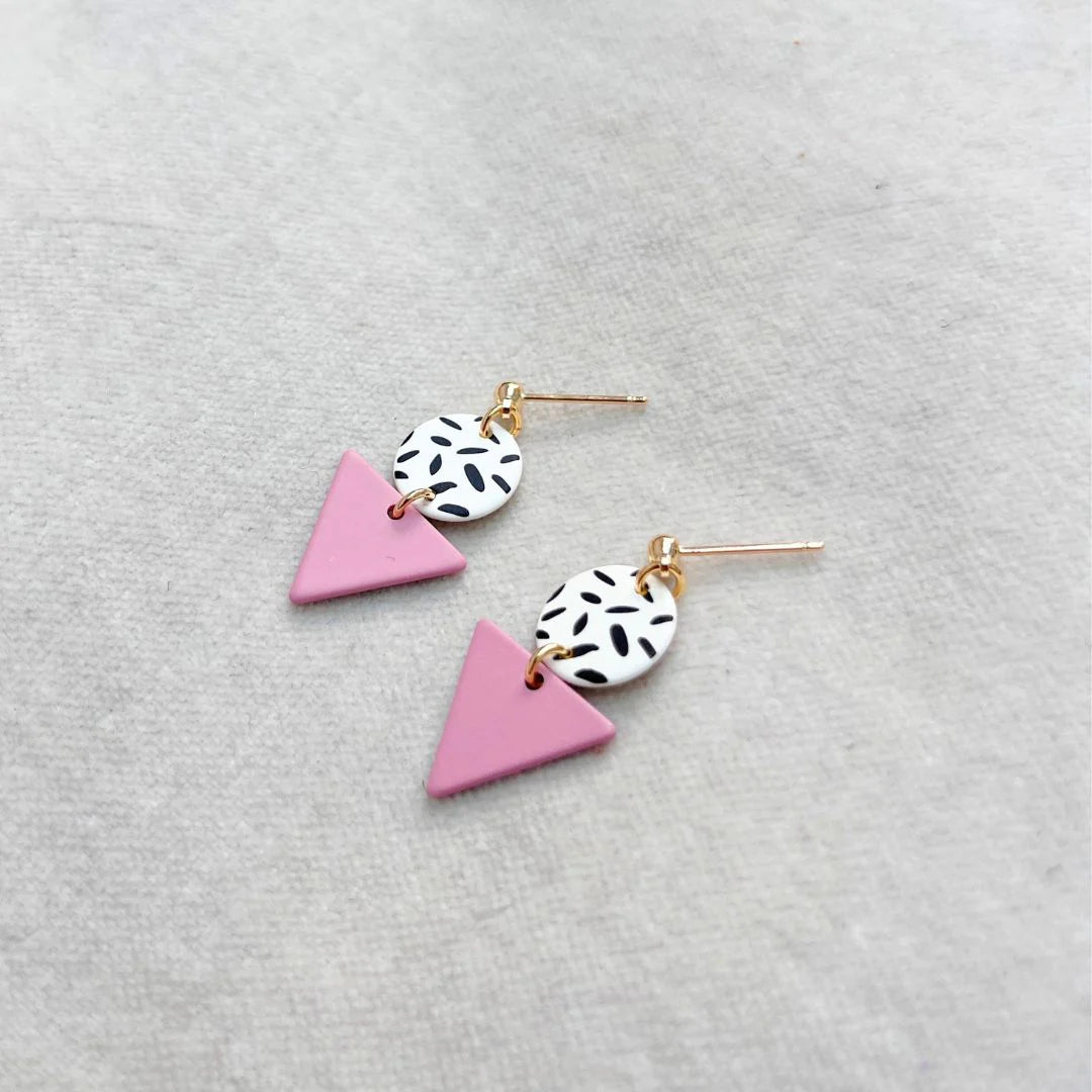 Mini Memphis Stud Earrings - Various Colours - Gold