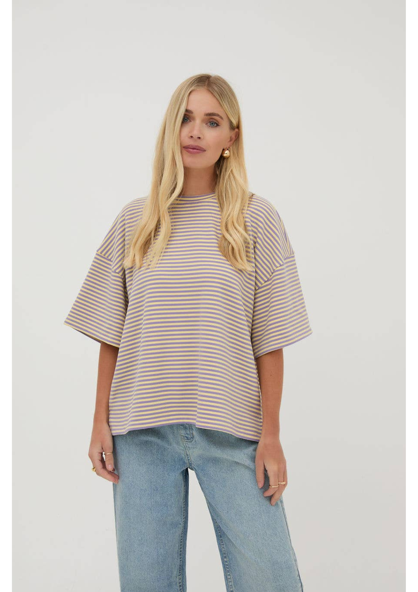 Sara Striped A-Line Tee