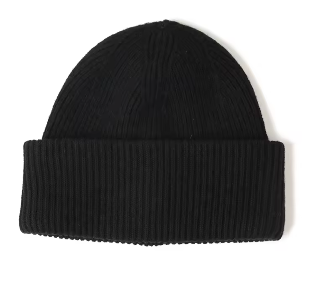 100% Wool Beanie Hat black