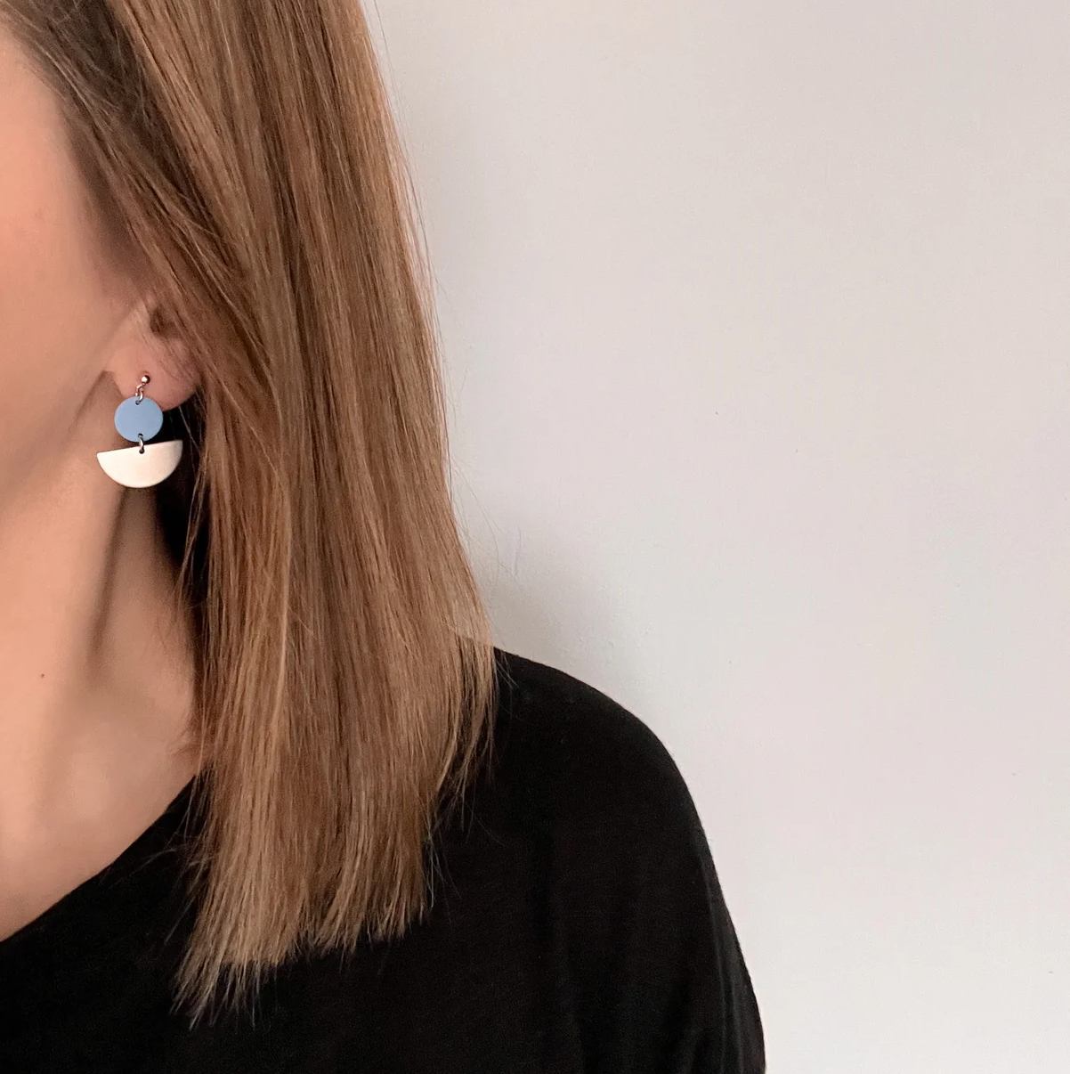 Lola Semi-Circle Earrings - Periwinkle/Gold