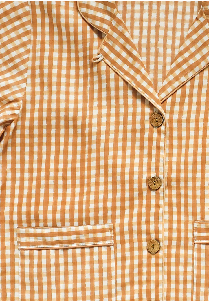 Organic Cotton Pyjamas - Toffee Check
