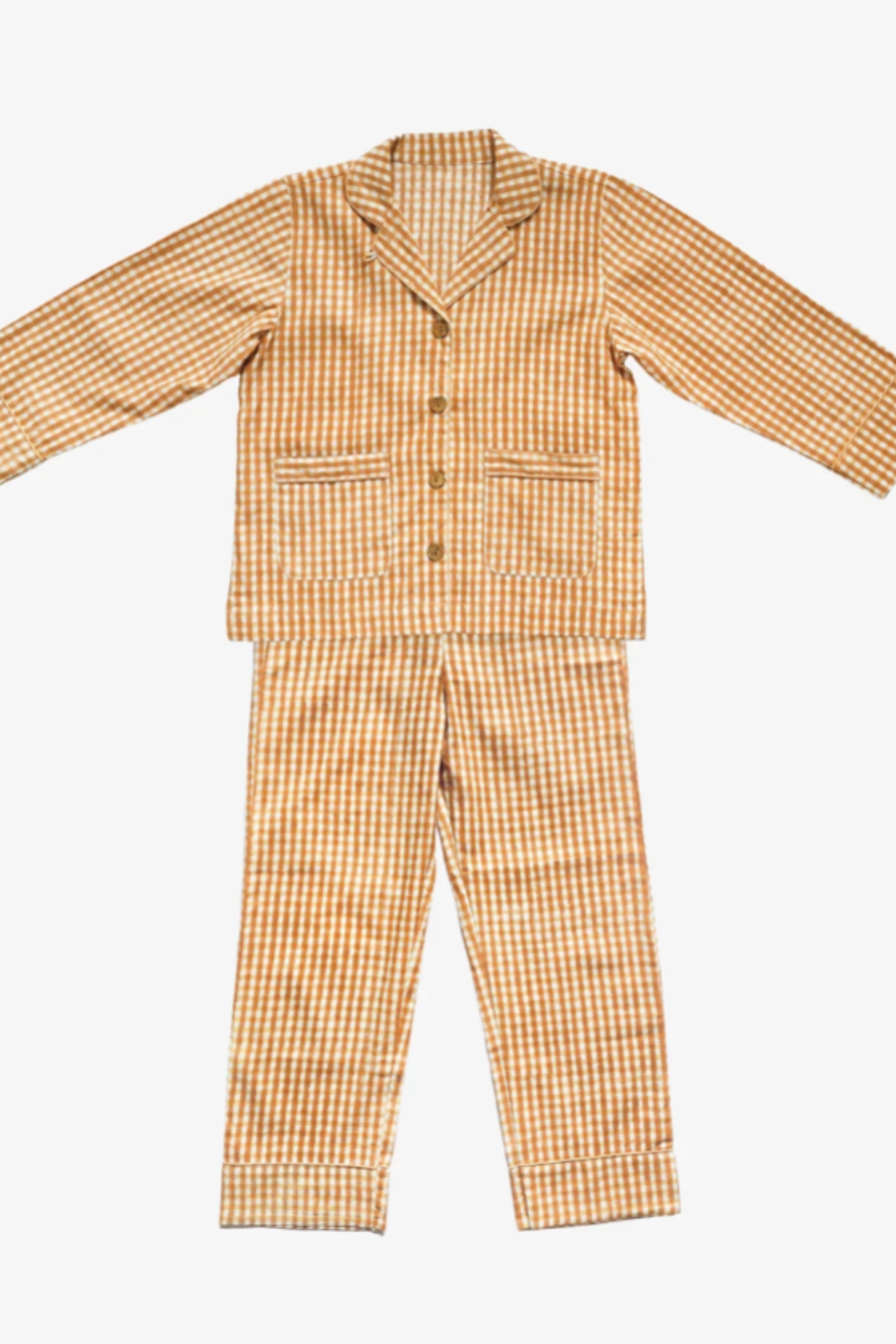 Organic Cotton Pyjamas - Toffee Check