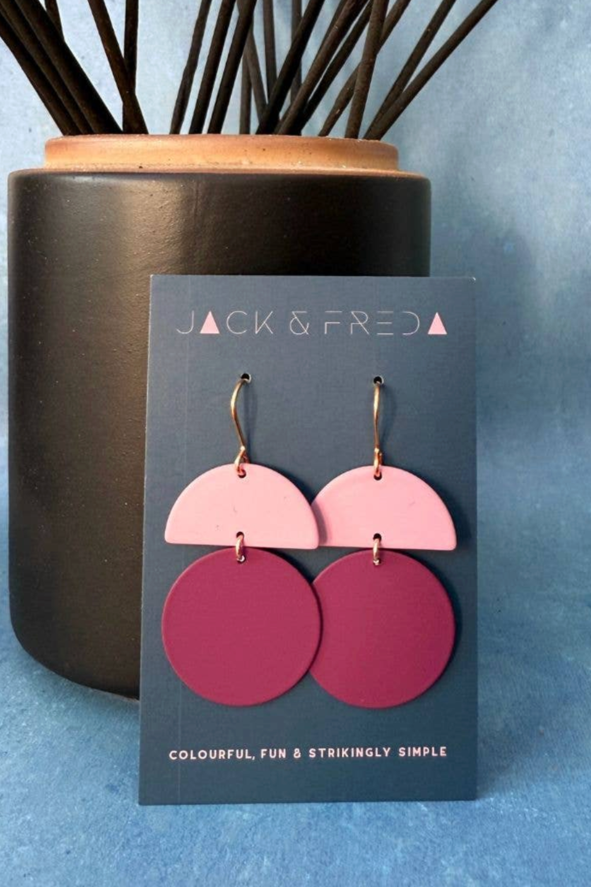 Orla Earrings - Burgundy & Dusky Rose