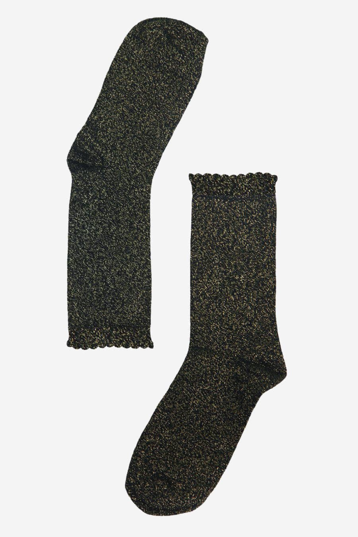 Black and Gold Shimmer Ankle Socks