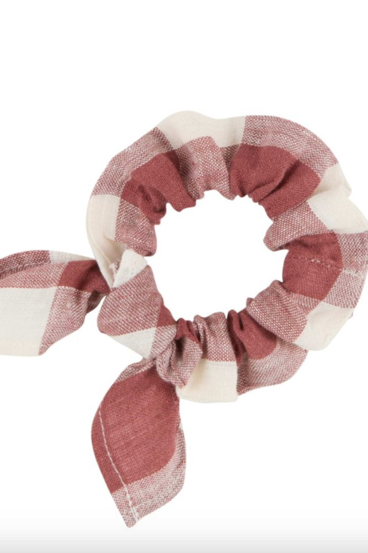 Gingham Burgundy Scrunchie