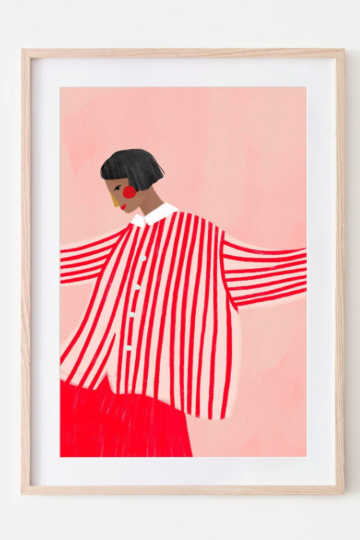 The Woman With The Red Skirt - A3 Fine Art Print