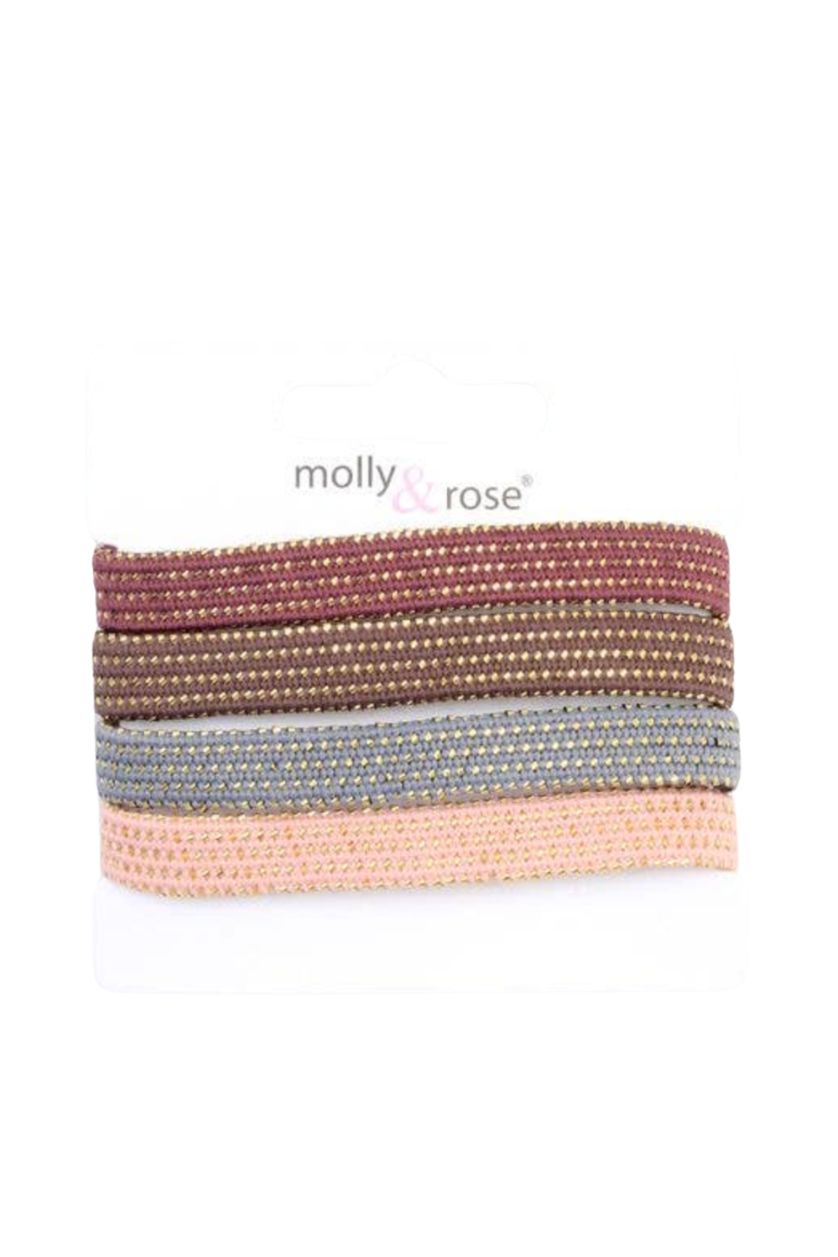 4 Assorted Flat Hair Elastics