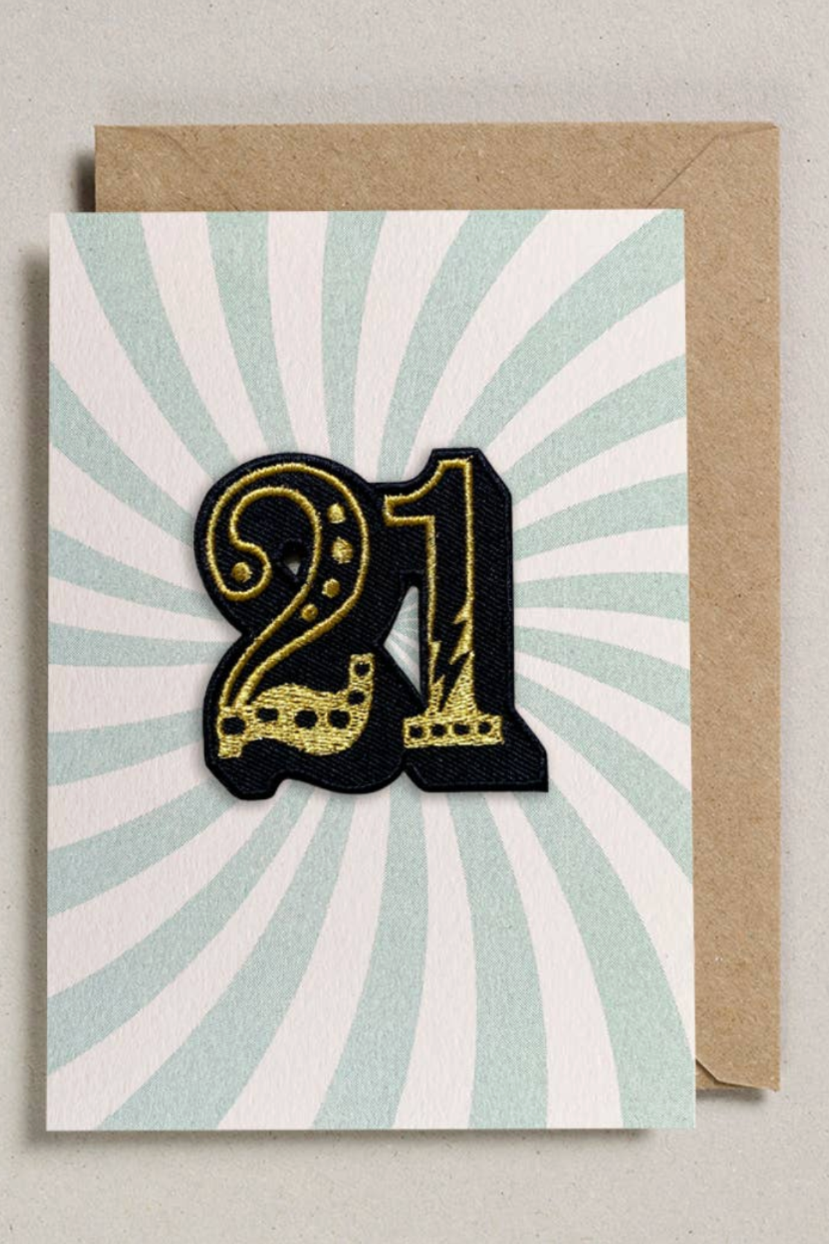21 Year Old Iron on Patch Birthday Card