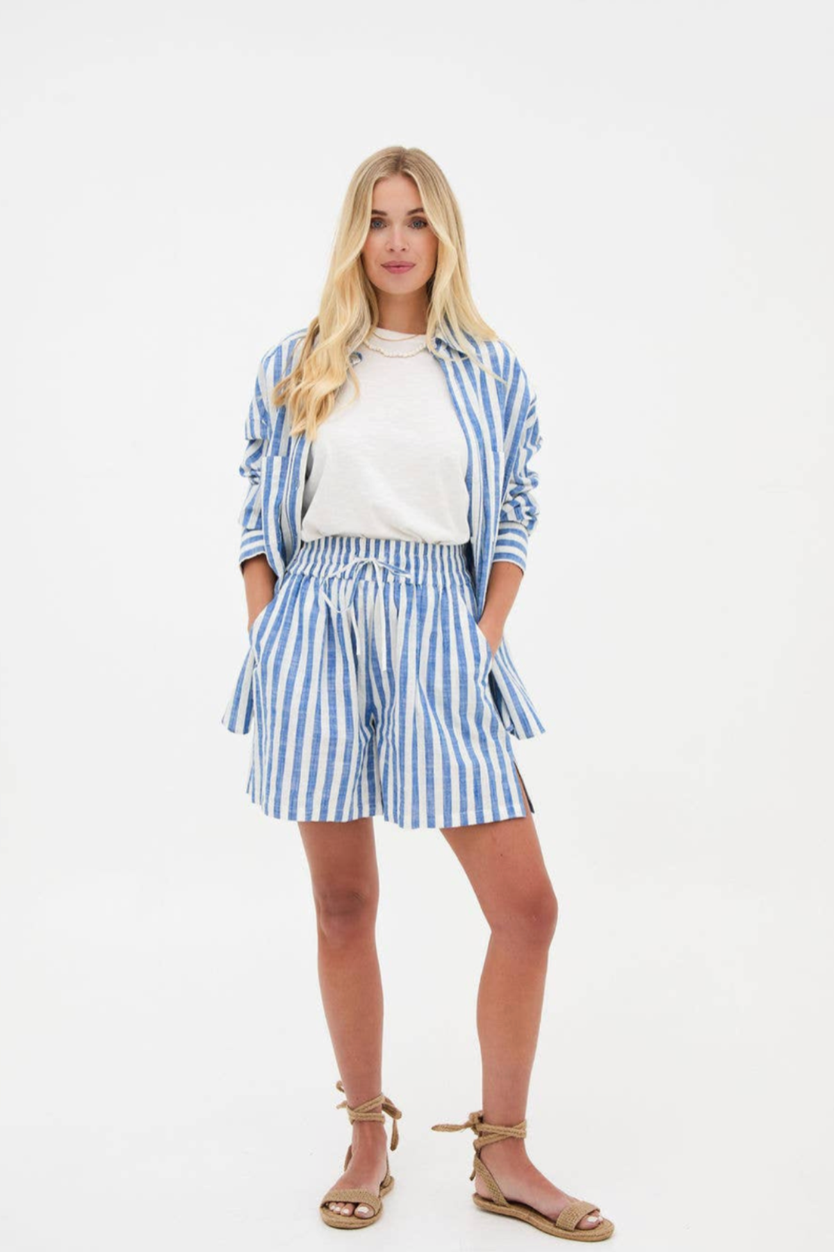 Eden Striped Drawstring Shorts