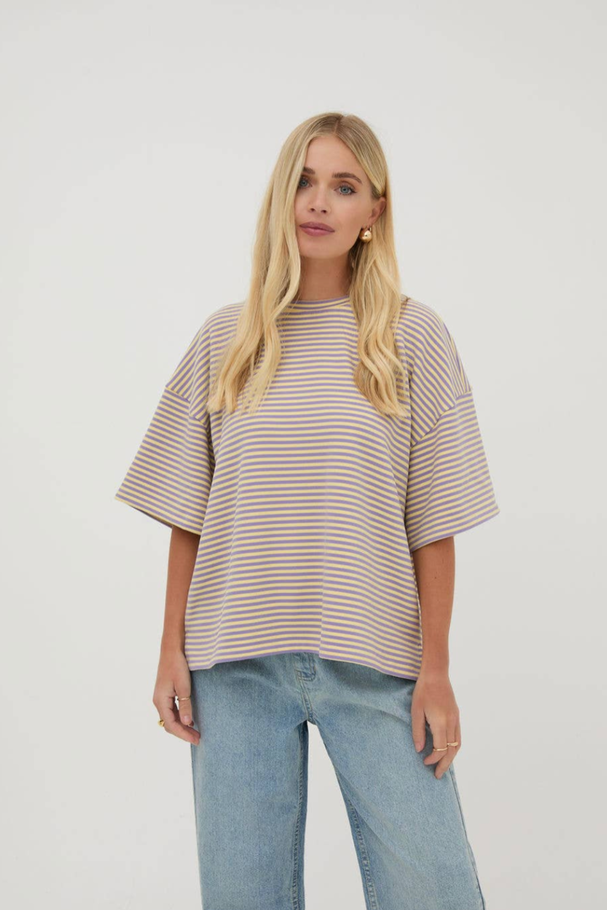 Sara Striped A-Line Tee