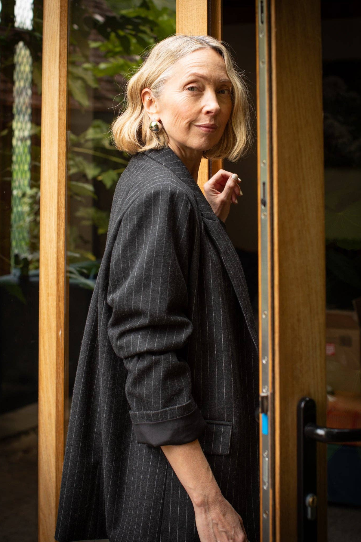 Drew Blazer - Dark Charcoal Pinstripe