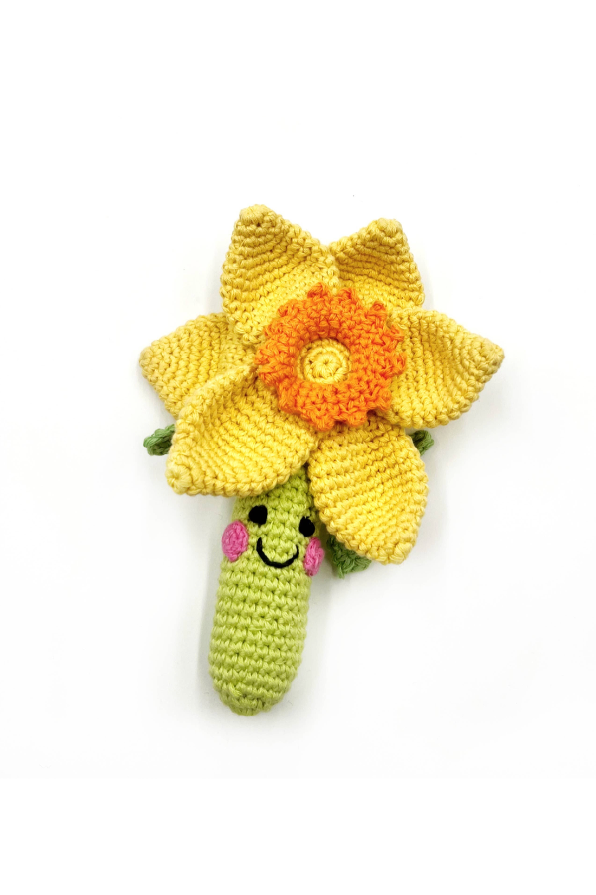 Friendly Yellow Daffodil Baby Rattle Toy