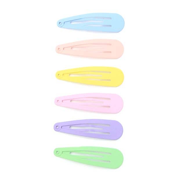6 Pastel Colour Hair Clips