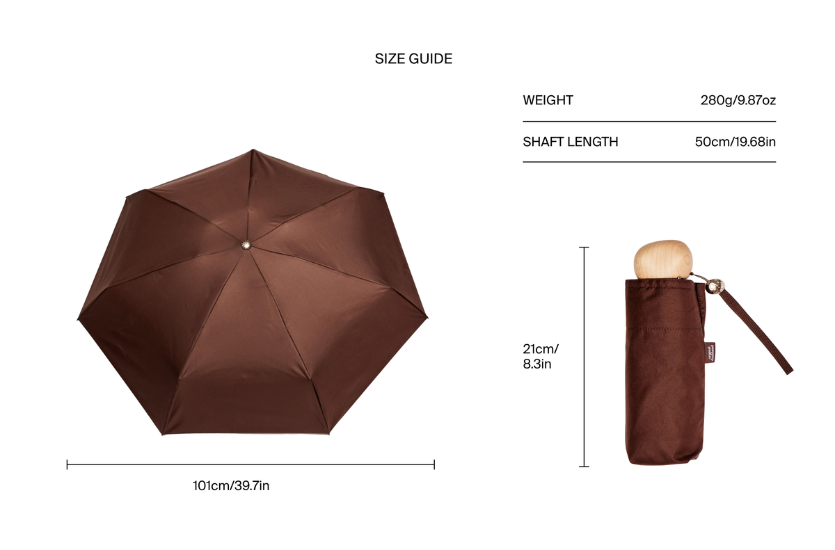 Espresso Brown Eco-Friendly Mini Pocket Umbrella