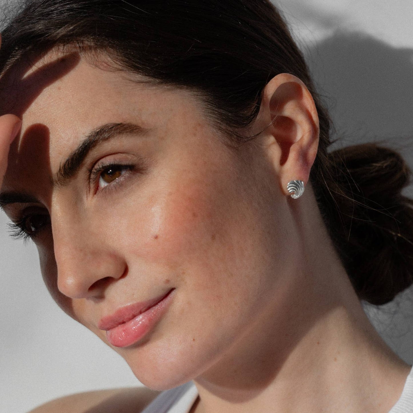 One & Eight - Silver Ripple Studs