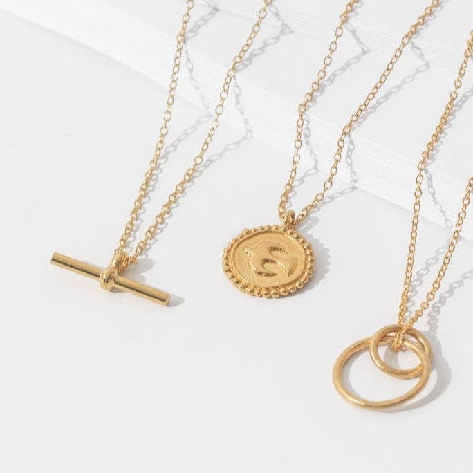 Gold T-bar Necklace