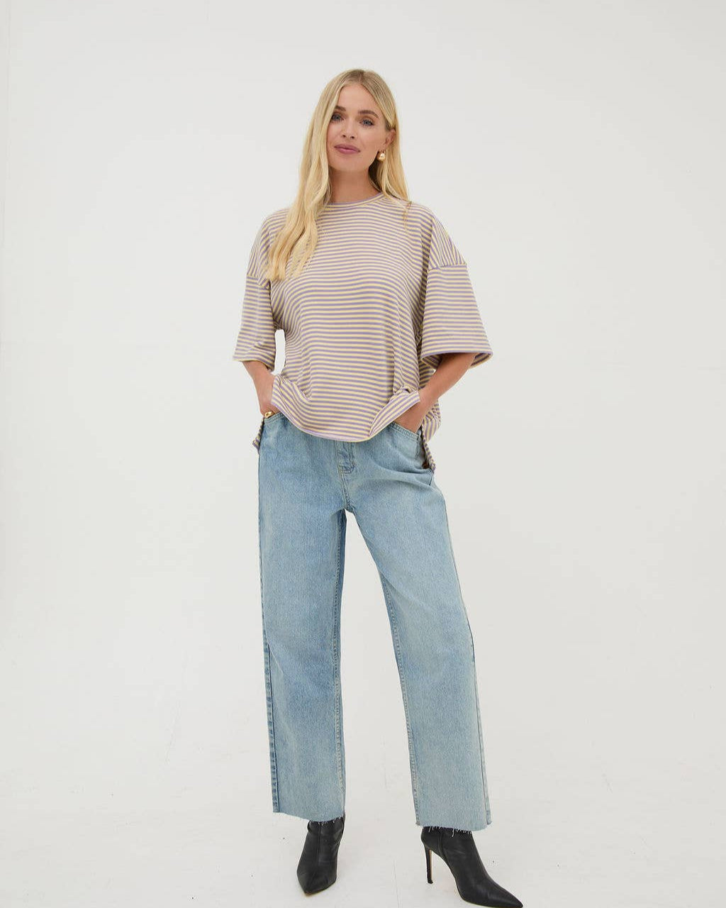 Sara Striped A-Line Tee