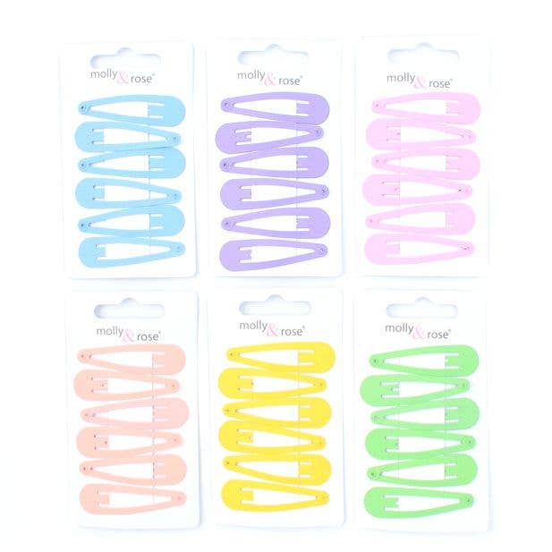 6 Pastel Colour Hair Clips