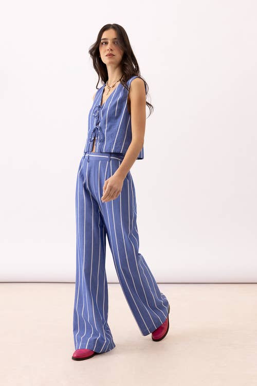 Striped Wide-Legged Pants
