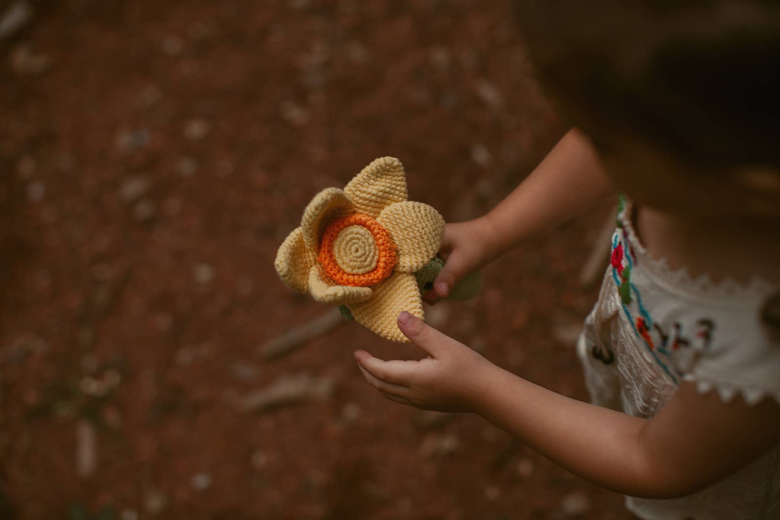 Friendly Yellow Daffodil Baby Rattle Toy