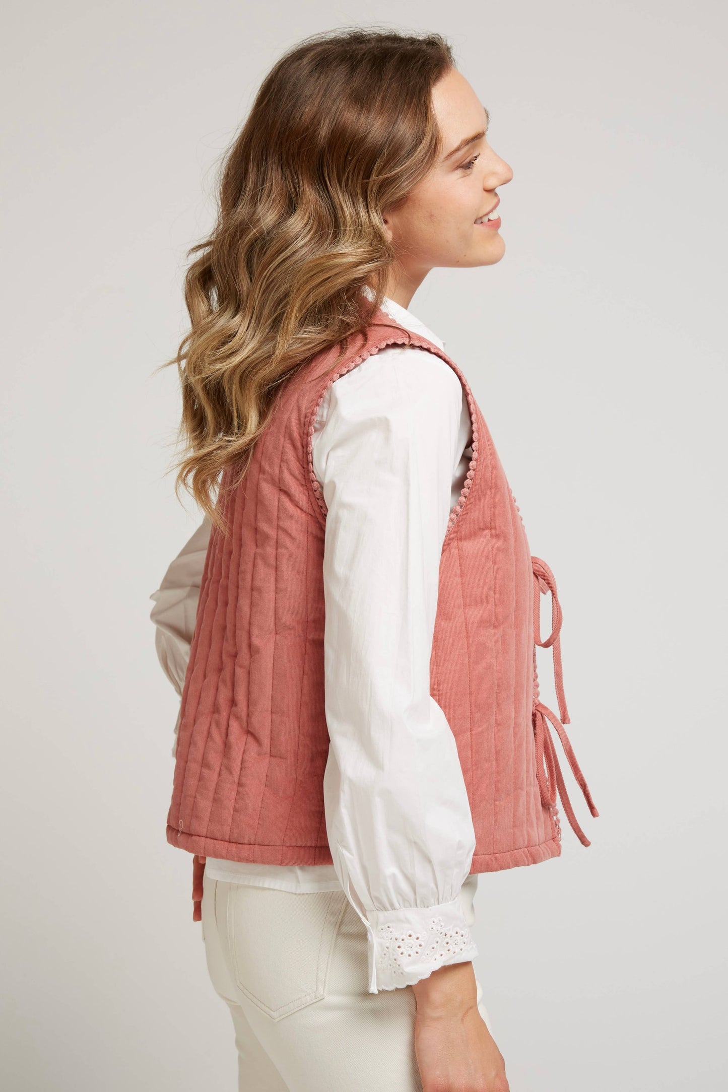 GABRIELA - Corduroy Gilet with bows